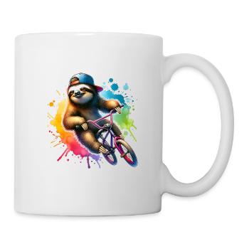Drôle de paresse sur la conception du vélo BMX - Mug blanc - blanc - Droite