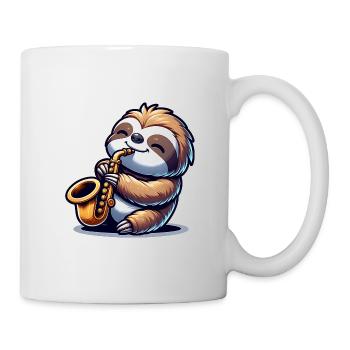 Conception de jazz de saxophoniste paresseux mignon - Mug blanc - blanc - Droite