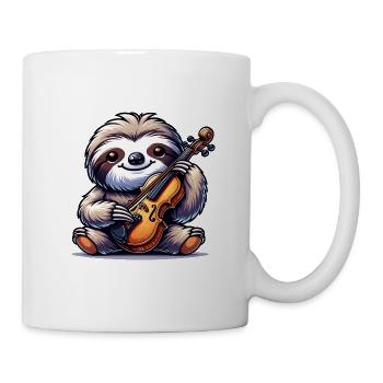 Mignon paresseux violoniste musique classique - Mug blanc - blanc - Droite