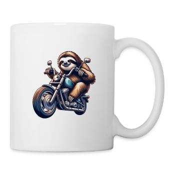 Vintage Sloth Biker Motorcycle Racer - Tasse - Weiß - Rechts
