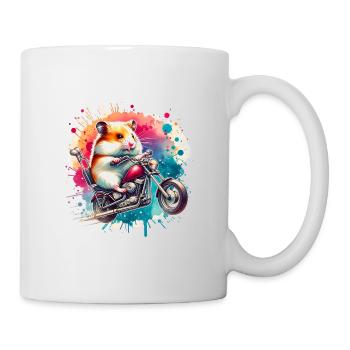 Motard hamster cool sur le design du chopper - Mug blanc - blanc - Droite