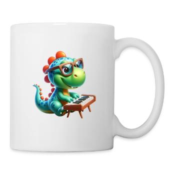 Conception de mélomane de pianiste de dinosaure - Mug blanc - blanc - Droite