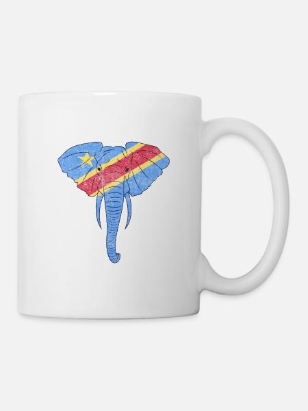 Eléphant du Congo - Congo Libre - Support Congo - Mug blanc - blanc