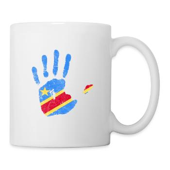 Congo Flag Hand - Stand with Congo - Mug - white - Right