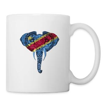 Drapeau du Congo Elephant - Support Congo - Mug blanc - blanc - Droite