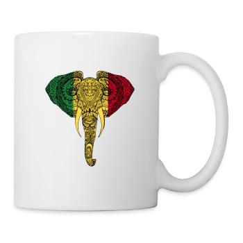 Drapeau du Mali Eléphant - Soutenir Mali - Mug blanc - blanc - Droite