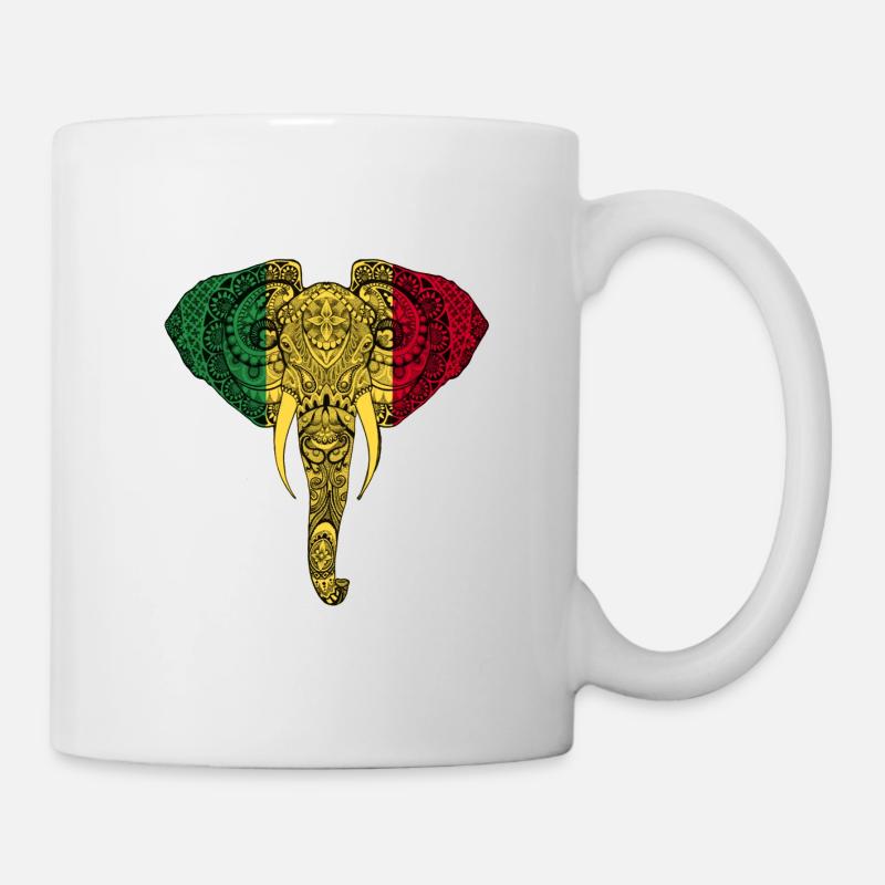 Mali Flag Elefant - Unterstütze Mali - Tasse - Weiß