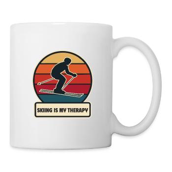 Le ski est ma chemise de thérapie - Mug blanc - blanc - Droite