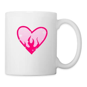 Flammenherz Pink Glow - Tasse - Weiß - Rechts