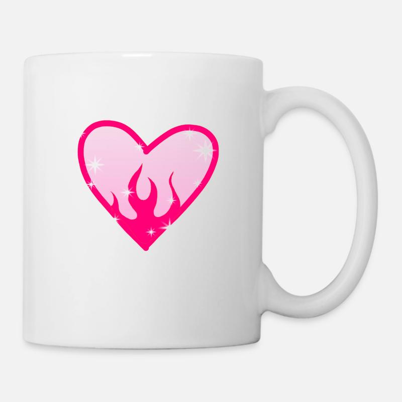 Flame Heart Pink Glow - Mug - white