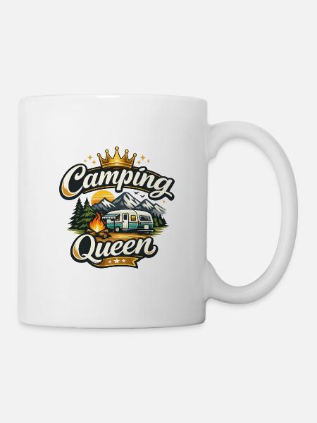 Camping Queen - Tasse - Weiß