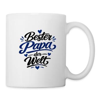 Bester Papa der Welt – Herzschrift - Tasse - Weiß - Rechts