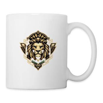 Lion portrait in art deco style - Mug - white - Right