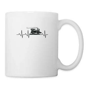 Eisenbahn Zug Dampflok Heartbeat Eisenbahner - Tasse - Weiß - Rechts