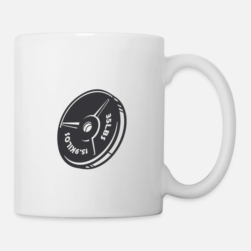 Hantelscheibe Gewicht - Tasse - Weiß
