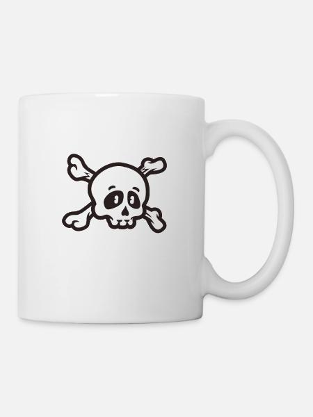 Skull halloween skull head - Mug - white