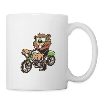 Hamster Motorrad - Tasse - Weiß - Rechts