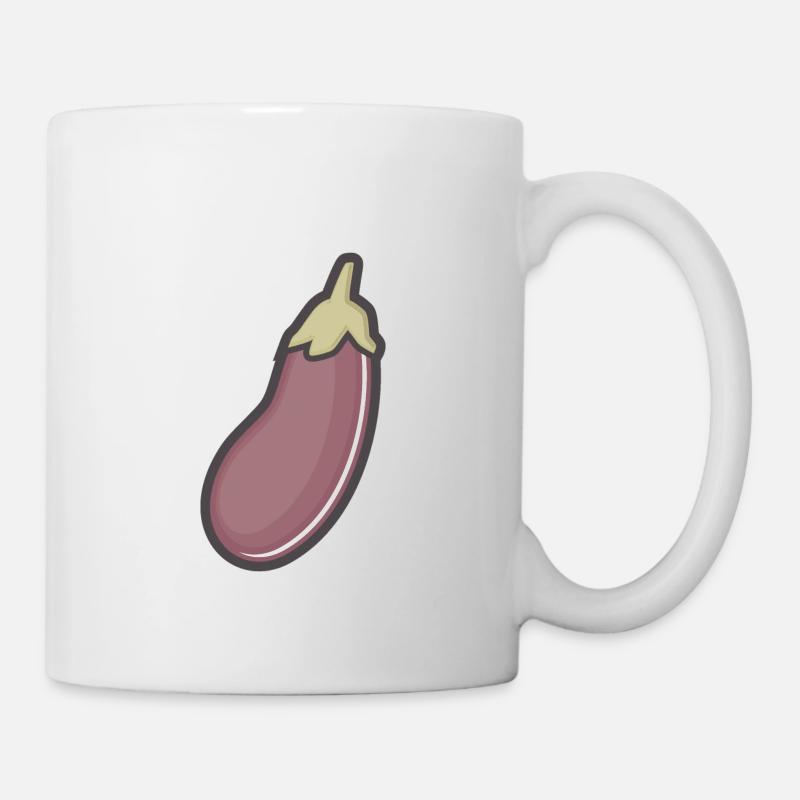aubergine - Mug blanc - blanc
