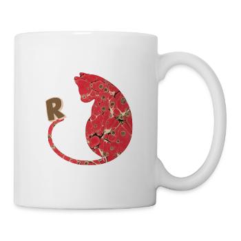 buchstabe r mit katze e 245 - Tasse - Weiß - Rechts