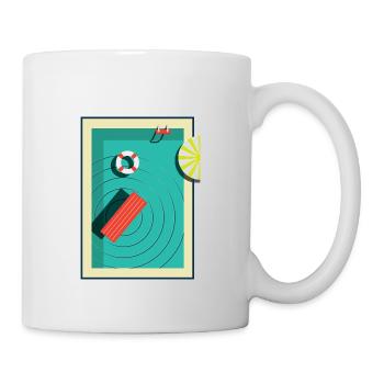 Pool in summer - Mug - white - Right