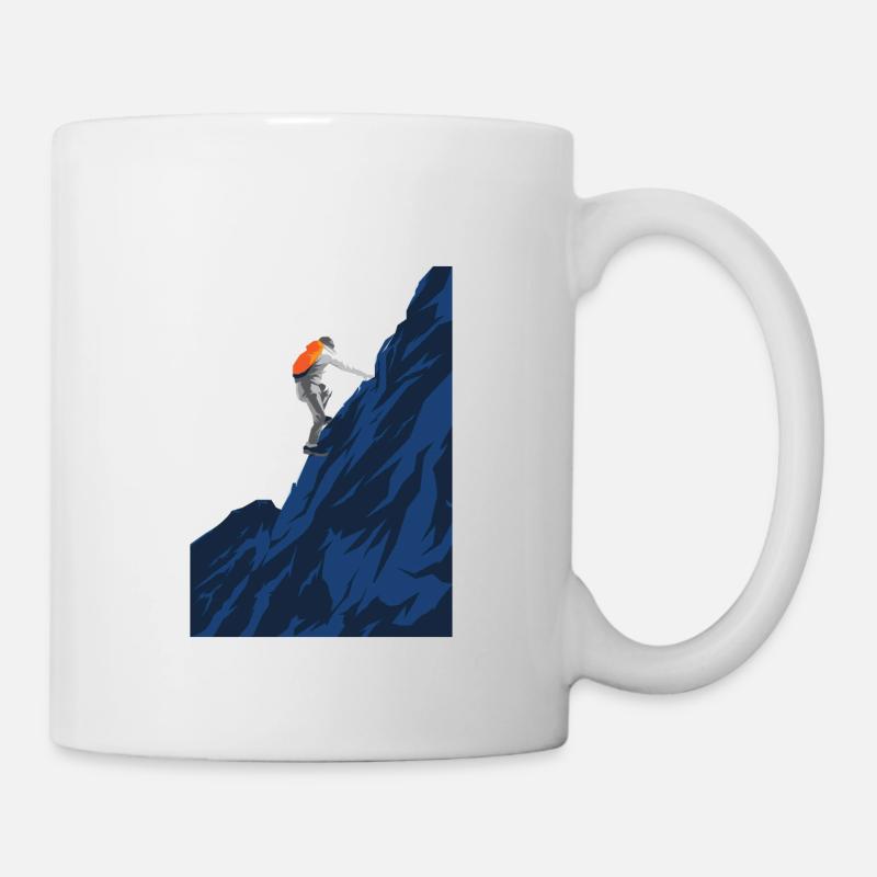 Bergsteiger am Berg - Tasse - Weiß