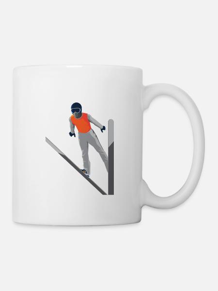 Skispringer - Tasse - Weiß
