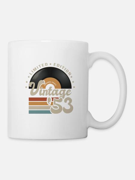vintage Vinyl 1953 idée cadeau anniversaire 70 ans - Mug blanc - blanc