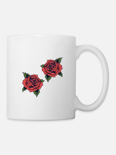 Rosen - Tasse - Weiß