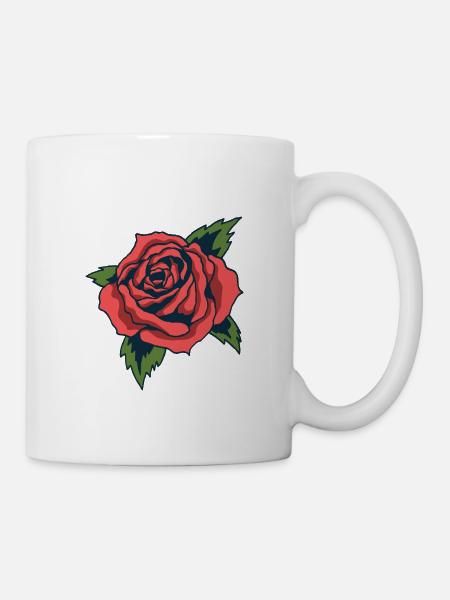 Rose - Tasse - Weiß