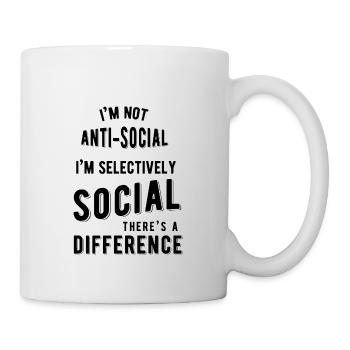 Im not Anti Social - Mug - white - Right