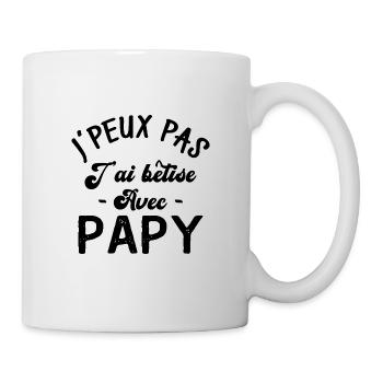 J'peux pas j'ai bêtise avec papy - Mug blanc - blanc - Droite