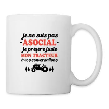 Je préfère juste mon tracteur à vos conversations - Mug blanc - blanc - Droite