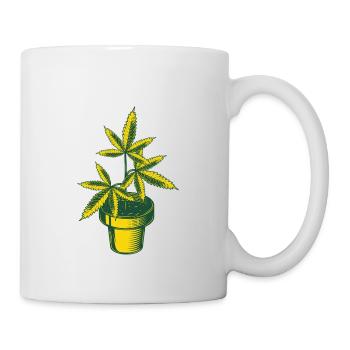 Plante de chanvre de cannabis - Mug blanc - blanc - Droite