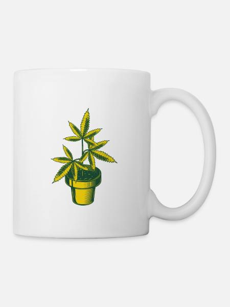 Cannabis Hanfplanze - Tasse - Weiß