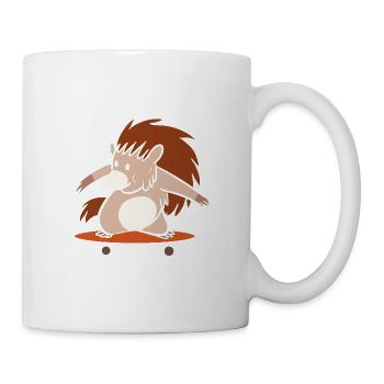 Igel Skaten Wasserskater Geschenk - Tasse - Weiß - Rechts