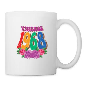 Retro Flower 1968, 54 ans 54th Birthday Gift - Mug blanc - blanc - Droite