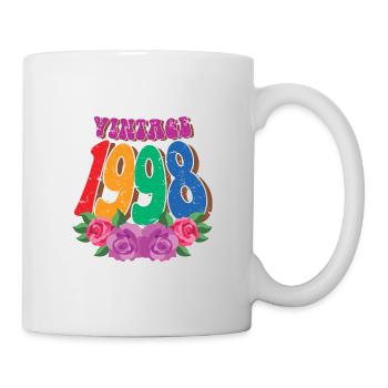 Retro Flower 1998, 24 Years Old 24th Birthday Gift - Mug - white - Right