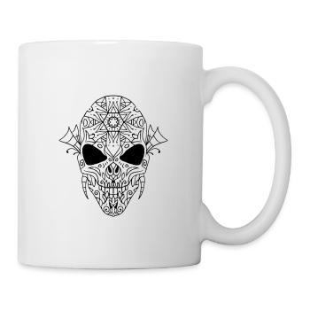 Totenkopf Mandala - Tasse - Weiß - Rechts