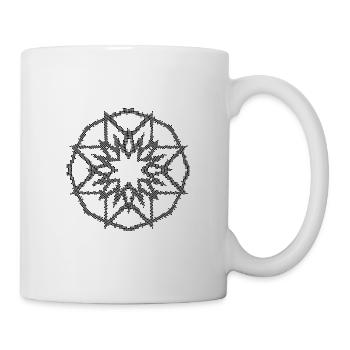 Mosaik Stern Mandala - Tasse - Weiß - Rechts