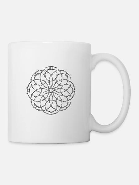 Mosaik Mandala - Tasse - Weiß