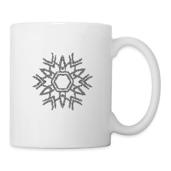 Mosaik Mandala Schneeflocke - Tasse - Weiß - Rechts