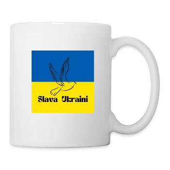 Slava Ukraini victory peace glory of Ukraine war - Mug - white - Right