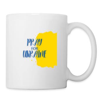 Pray for Ukraine Peace Symbol World Peace - Mug - white - Right