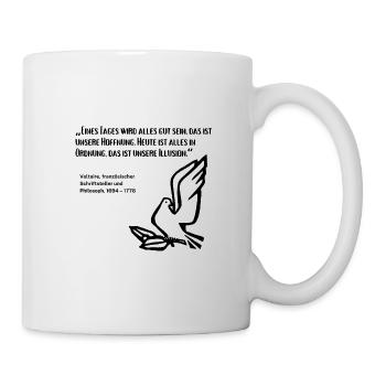 Zitat Politiker Krieg Frieden - Tasse - Weiß - Rechts