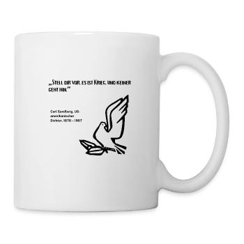 Zitat US-Amerikanischer Dichter Krieg Frieden - Tasse - Weiß - Rechts