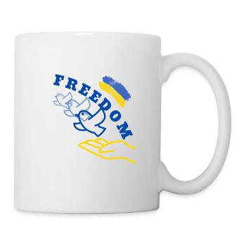 Ukraine Frieden Flagge Taube russland Krieg Peace - Tasse - Weiß - Rechts