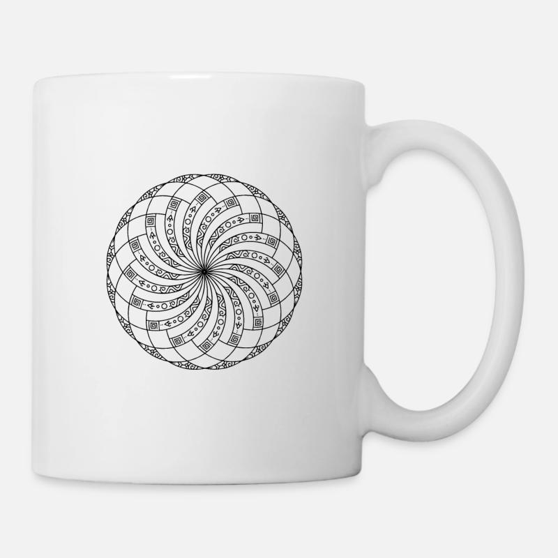Rotierendes Mandala - Tasse - Weiß
