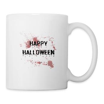Happy Halloween Blut Mord Gruselig Mörder Tot - Tasse - Weiß - Rechts