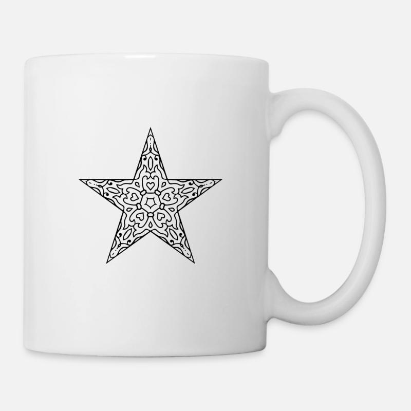 Stern Mandala - Tasse - Weiß