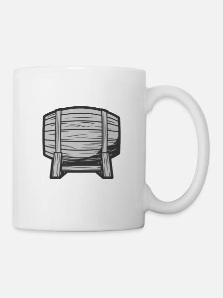 Bierfass - Tasse - Weiß